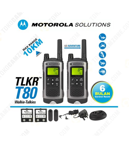 Motorola T80 Walkie Talkie Talkabout Radio (Free Jam Dinding Selama Persediaan Masih Ada)